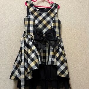 Plaid Sleeveless Dress with Bow